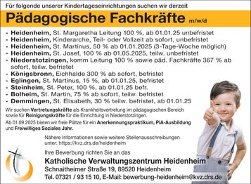 Pädagogische Fachkräfte m/w/d