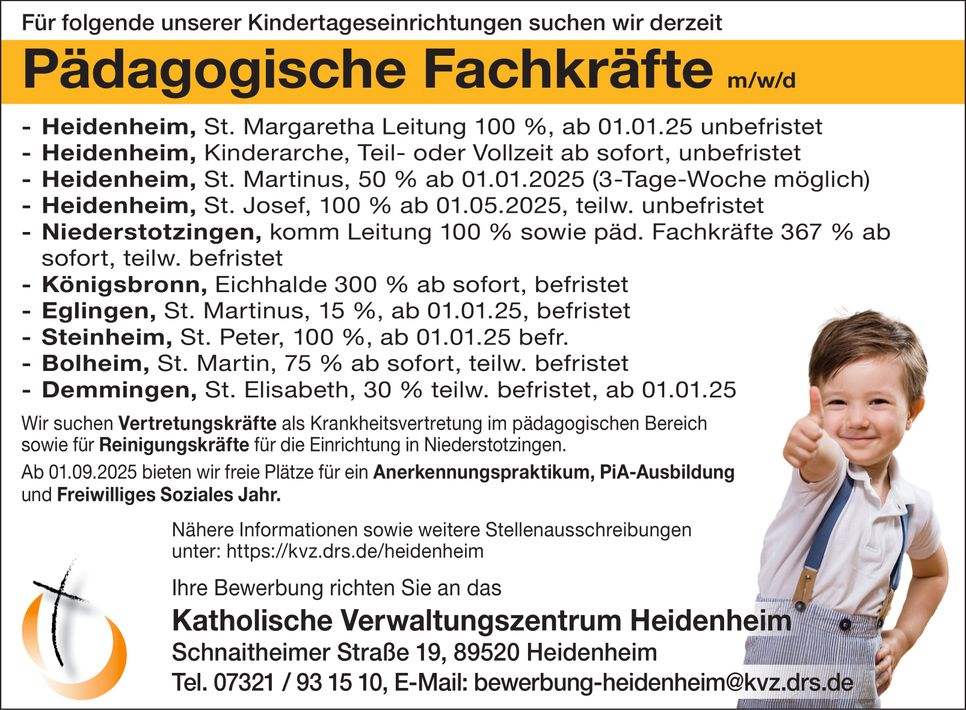 Pädagogische Fachkräfte m/w/d