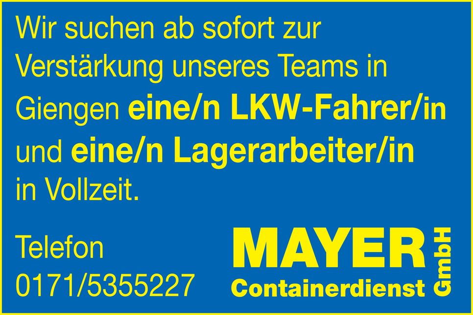 LKW-Fahrer/in und Lagerarbeiter/in