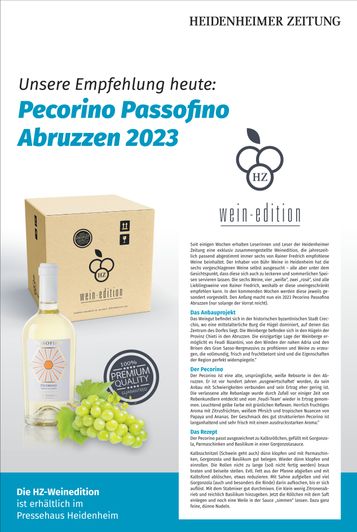 Weinedition: Pecorino Passofino 