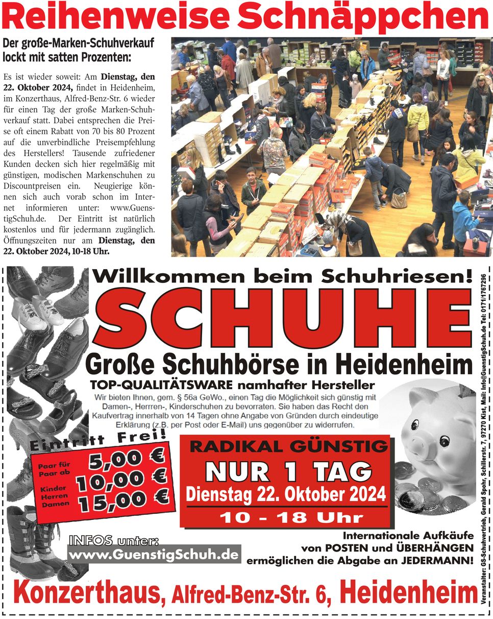 Große Schuhbörse Heidenheim