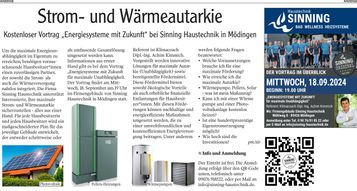 Advertorial – Energievortrag Heizsysteme