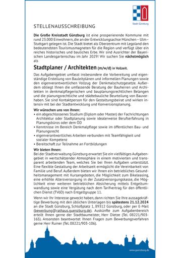 Stadtplaner/Architekten (m/w/d)