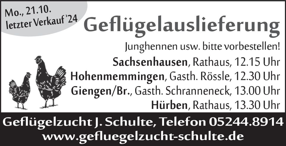 Geflügelauslieferung