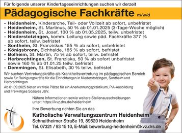 Pädagogische Fachkräfte m/w/d