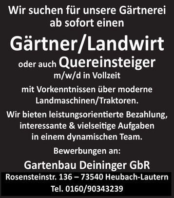 Gärtner / Landwirt
